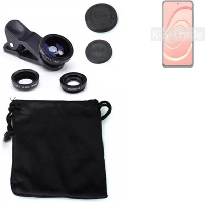 Produktbild von K-S-Trade Smartphone Kamera Linsen Set Kompatibel mit Xiaomi Redmi Note 10 3in1 Clip-On Kamera Adapter Macro Weitwinkel FishEye Fischauge Objektiv