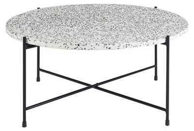 Produktbild von Miliboo - Runder Couchtisch Design aus Terrazzo und schwarzem Metall D81 cm MEZZO