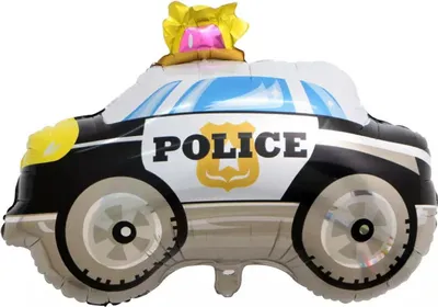 Produktbild von Folienballon Fahrzeug Motiv, Polizeiauto, ca. 67 x 61,5 cm