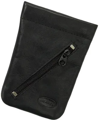 Image de Porte-clés en cuir noir avec fermeture à glissière