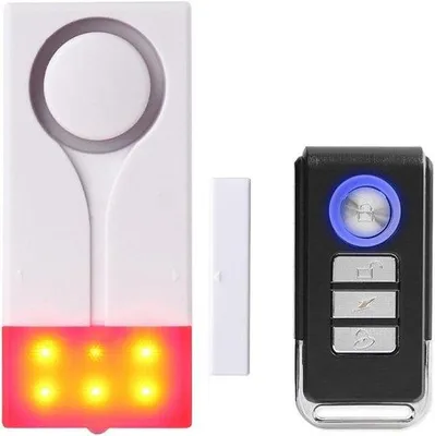 Productafbeelding van Deur- en Raamalarm 105 dB - Draadloos Alarm met Licht en Afstandsbediening - Veiligheid voor Thuis, Winkel en Kantoor - Compact en Gebru