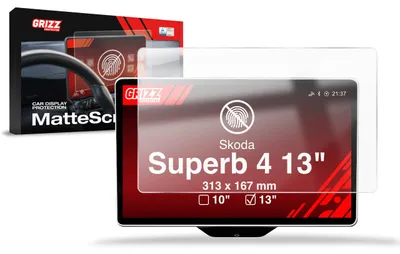 Produktbild von Matte Autodisplayfolie für Skoda Superb 13" (2024-2026), Grizz Protector