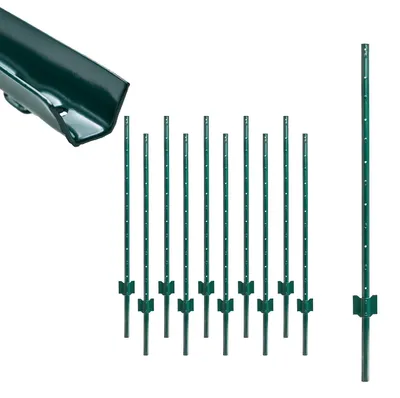 Produktbild von 10x U-Profil Zaunpfosten 122 cm Stahl pulverbeschichtet TRUTZHOLM
