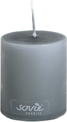 Produktbild von Sovie CANDLES Stumpenkerze in Grau Ø 50 mm x H 60 mm, Brenndauer ca. 16 Std., 1 Stück