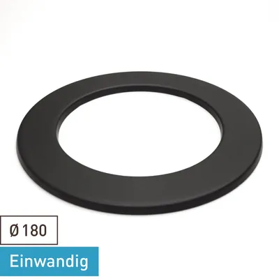 Produktbild von Raik Basic Wandrosette 180mm schwarz 3cm für Rauchrohr / Ofenrohr