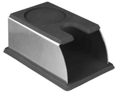 Espresso Tamperstation, Edelstahl, Schwarz, 20 x 10 x 8 cm