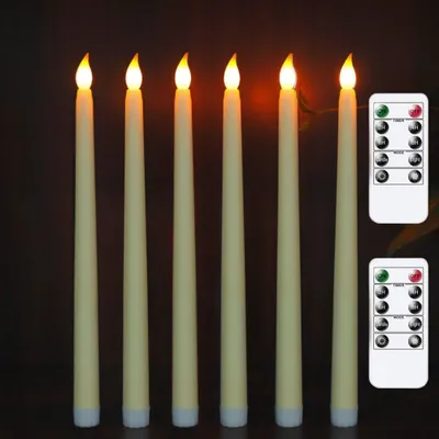 Image de 6PCS LED Flameless scintillantes bougies de tapisserie légères avec 2 télécommandes pour Noël Thanksgiving Home Wedding Decoration
