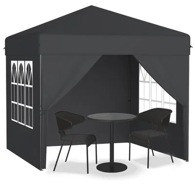 Obrázek produktu pro UISEBRT 2,5 x 2,5 m skládací stan, rychlé rozložení jedním tlačítkem, voděodolný a s UV ochranou, se 4 bočními stěnami, včetně tašky – antracit