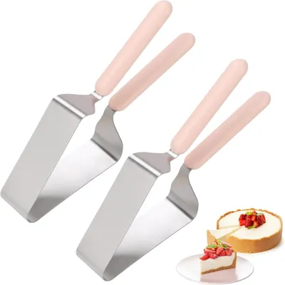 Produktbild von 2 Stš¹ck Kuchenschneider, Edelstahl Kuchenschneider Tortenschneider mit Doppeltem Griff, Einstellbares Dreiecks Kuchenschneidewerkzeug fš¹r Tortenheber, Hochzeit, Geburtstag, Party, Kš¹che