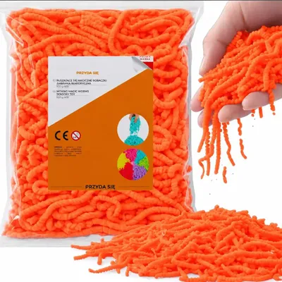 Obrázok produktu pre Senzorické červíky antistresová hračka termoplastická guma 100 g oranžová