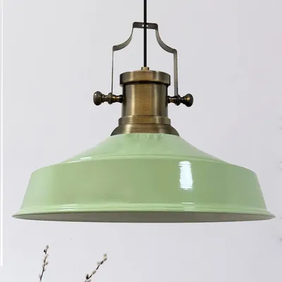 Produktbild von Asletl Hängelampe Industrial aus Metall 41 cm, Küchenlampe Vintage E27, Wohnzimmerlampe Hängend Vintage, Pendelleuchte Esstisch - Minzgrün