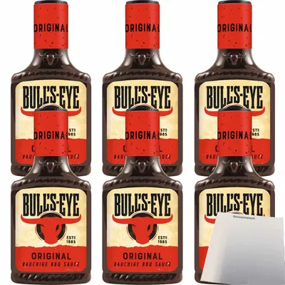 Produktbild von Bull's Eye Original Rauchige Barbecue-Sauce 6er Pack (6x300ml Flasche) + usy Block