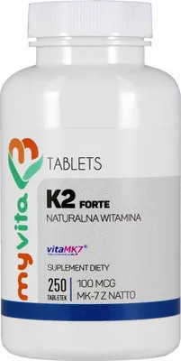Produktbild von MYVITA Vitamin K2 MK-7 Forte 250 Tablets Non-GMO Best Price - FREE SHIPPING