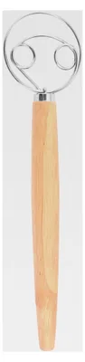 Produktbild von Dänischer Schneebesen, 33 cm Teigbesen aus Edelstahl mit Holzgriff, Brotteig Rührgerät für Backzubehör
