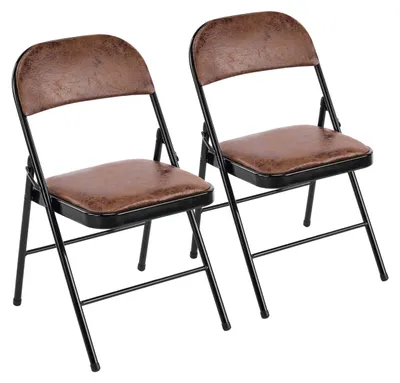 Klappstühle Set 2er, Stoff, Metallrahmen, 120 kg, braun-schwarz