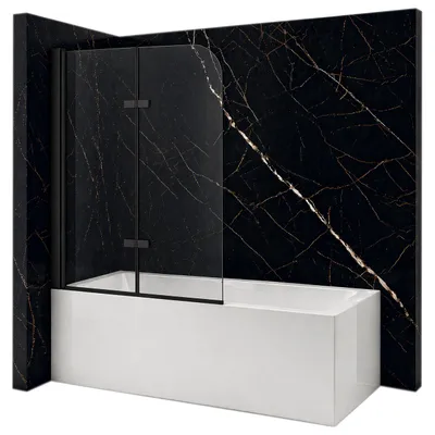 Produktbild von Silla Marion Badewannenaufsatz 80x140 cm Schwarz, 2-teilig faltbar, Nano