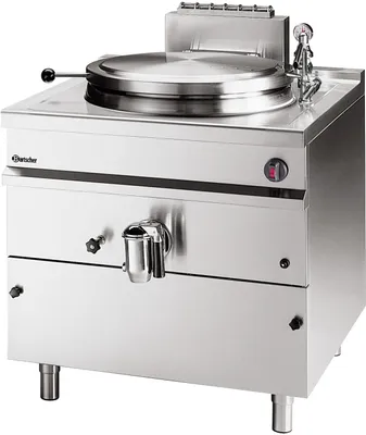 Produktbild von Bartscher Kochkessel G150L, 150 Liter, Gas, indirekt beheizt, Edelstahl mit Ablasshahn