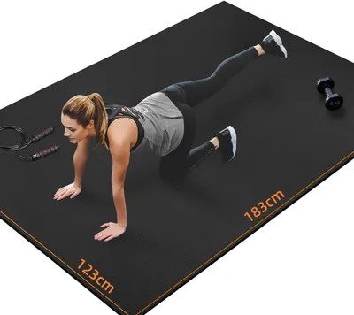 Zdjęcie produktu dla Duża mata do ćwiczeń, 6 x 4 stopy, mata do ćwiczeń do użytku domowego, mata fitness gumowa