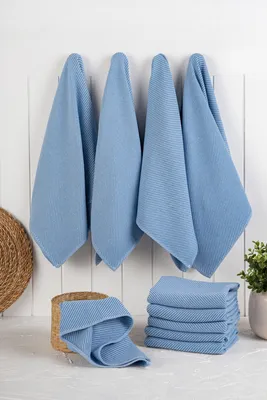 Immagine prodotto di Hermia Concept, Eloise - Denim Blue, set di asciugamani da cucina (10 pezzi), 90% COTONE / 10% POLIESTERE, blu jeans, 43 x 76 x 3 cm