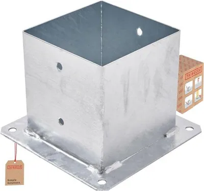 Produktbild von Bodenhülse 141 x 141 mm – feuerverzinkter Stahl – Höhe 150 mm – Befestigung für Zäune und Torpfosten – ServiceTopper