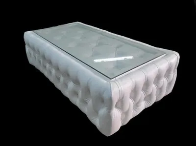 Obrázek produktu pro Konferenční stolek, stolek, stolky, skleněný stolek, Chesterfield – na výběr: kůže, textil, samet, látka