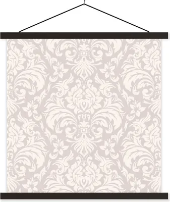Produktbild von MuchoWow® Textilposter Formen - Vintage - Muster 120x120 cm mit schwarzem Rahmen - Aufhängungsset