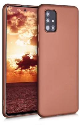 Produktbild von kwmobile Handyhülle für Samsung Galaxy A51 Hülle - Silikon Case metallisch schimmernd - Schutzhülle Cover - Metallic Bronze