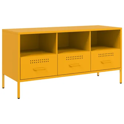 Zdjęcie produktu dla vidaXL Szafka pod telewizor musztardowo-żółta 100,5x39x50,5 cm stalowa