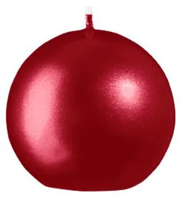 Produktbild von Kugelkerzen Metallic-Lack Glanz Weihnachtsrot Rot Ø 6 cm, 12 Stück