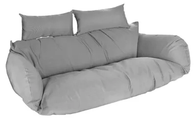 Produktbild von HOME DELUXE Polyrattan Hängesessel Kissen TWIN Grau - 105 x 41 x 45 cm | Outdoorkissen, Auflagen