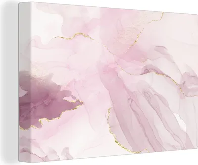 Zdjęcie produktu dla OneMillionCanvasses® - Obrazy na płótnie - 140x90 cm, Marmur - Fioletowy - Złoty, Dekoracja ścienna - Zdjęcie na płótnie - Obraz na drewnianej ramie
