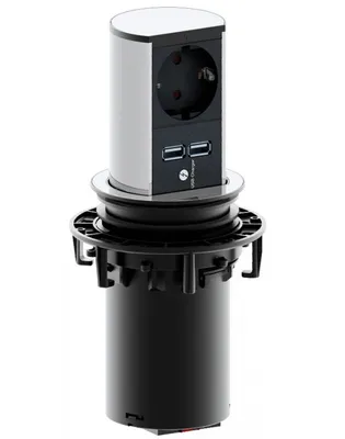 Immagine prodotto di Presa da cucina con 2x USB A, presa elevatore da incasso a 1 via