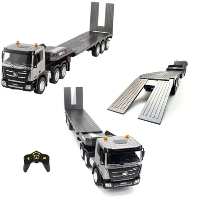 Produktbild von COIL RC-LKW, Autotransporter, Ferngesteuerter Abschleppwagen, RC Anhänger, HUINA 1318, 1:18, Licht, Sound, Frequenz: 2,4 GHz, Grau