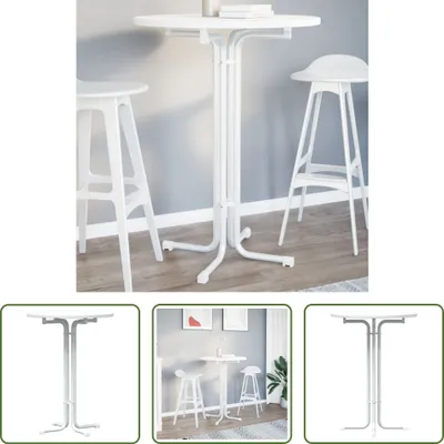 Obrázok produktu pre The Living Store jedálenský stôl biely Ø80x110 cm drevo a oceľ