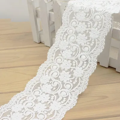 Imagen del producto de 3 m de encaje - Cinta de encaje vintage - Cinta decorativa - Cinta ornamental - Manualidades DIY - Hilos de nylon de alta calidad - Ancho 10 cm - Cinta decorativa
