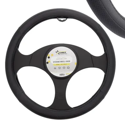 Zdjęcie produktu dla Pokrowiec na kierownicę L 42-43 cm, skóra naturalna, czarny