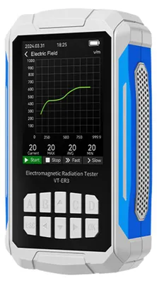 Produktbild von VT-ER3 5-in-1-Detektor für elektromagnetische Strahlung, umfassender Hochfrequenz-Tester für elektrische Felder, magnetische Stärke, Temperatur und Luftfeuchtigkeit mit anpassbaren Einstellungen