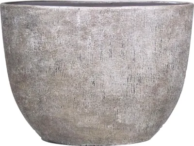 Produktbild von INNA-Glas Ovaler Keramiktopf mit Maserung, weiß-braun, 50x20x36 cm - Blumengefäß