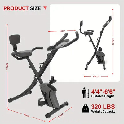Obrázek produktu pro Skládací rotoped - fitness kolo - ové kolo - tréninkové kolo - magnetický odpor