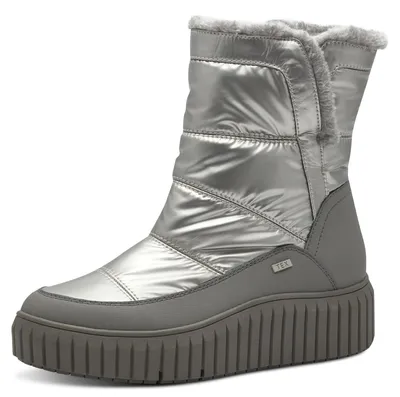 Image de Bottes pour femmes s.Oliver, sans talon, imperméables, en matériaux vegan, couleur beige (Platinum), taille 37 E