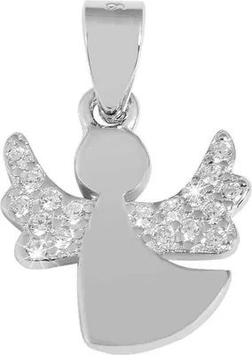 Produktbild von 925/- Echt Silber Anhänger ohne Kette "Elisa", Engel mit zirkoniabesetzten Flügeln