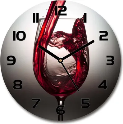 Produktbild von Wanduhr aus Glas 30fi Glasbild Glasuhr Gehärtetes Glas - schwarze-zeiger - Red wine
