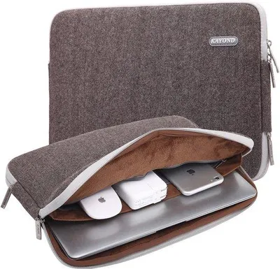 Produktbild von Wasserdichte 15 Zoll Laptop-Tasche in Grau mit Rippendesign