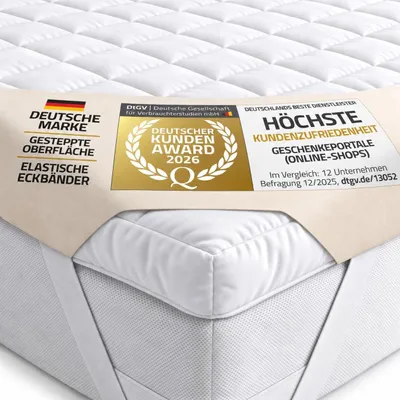 Produktbild von Feluna Matratzenauflage 180x200 cm – Hochwertiger Matratzenschoner & Topper, 100% Polyester, waschbar bei 60°C, ideal für Allergiker