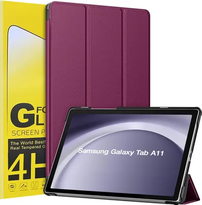 Produktbild von Schutzhülle + 2x 4H Displayfolie für Samsung Galaxy Tab A11 2025 8.7 Zoll  Cover Case Schutz Tablet Farbe: Lila