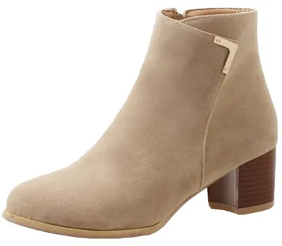 Image de Bottines décontractées pour femmes Cocey, avec talons épais (couleur abricot, taille 39 EU)