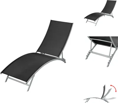 Produktbild von vidaXL Sonnenliege Stahl und Textilene Schwarz -  Sonnenliegen