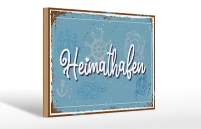 Produktbild von Holzschild Spruch 30x20cm Heimathafen