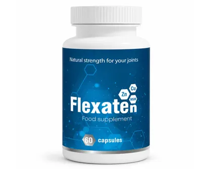 Produktbild von Flexaten Nahrungsergänzungsmittel – 60 Kapseln – mit Zink, Natriumhyaluronat, Stängel-Extrakt, Bambus – Für Erwachsene.