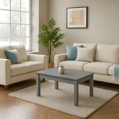 Produktbild von Krok Wood Couchtisch Tomas aus Massivholz, Farbe Grau (Buche, 75 x 75 x 45 cm)